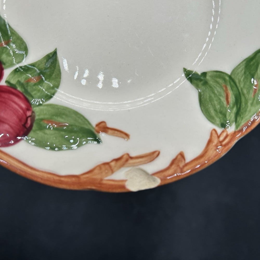 Vintage Franciscan Apple Bread Plate 6.5" Hand Painted USA Ceramic Dish 1960s - Picture 6 of 7